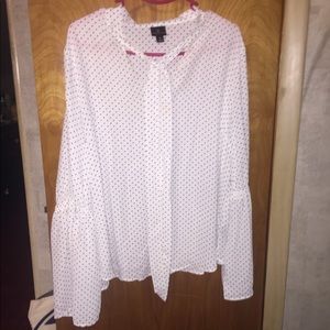White and black blouse